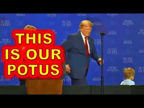 Trump SAVES Kid from JUMPING off Stage, Jokes about Joe Biden